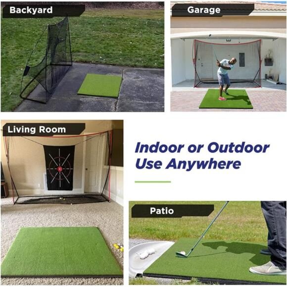 Golf Mat, 5x4ft & 5x5ft Golf Hitting Mats Practice with 10 Golf Balls, 9 Golf - Picture 6 of 7
